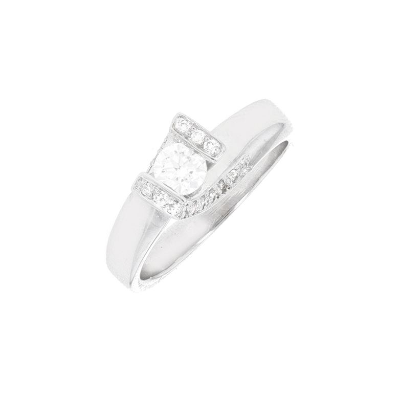 Solitaire diamants 0.32 carat or blanc 4.04g Comme neuf -  reconditionné disponible sur Gemme Les Bijoux
